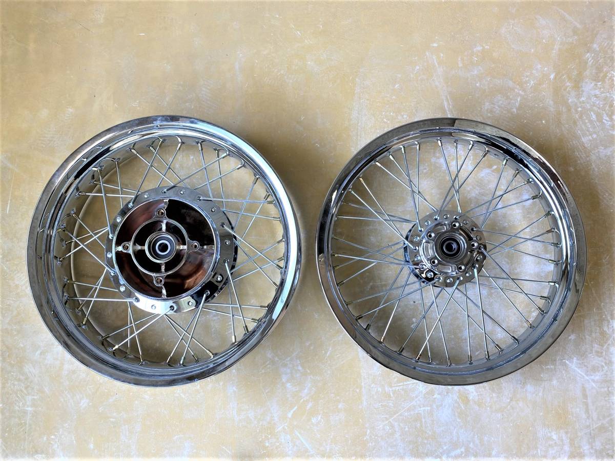 ゼファーχ メッキ スポークホイール/車検対応ZR400G前後18インチ ゼファーχ メッキ スポークホイール/車検対応ZR400G前後18インチ