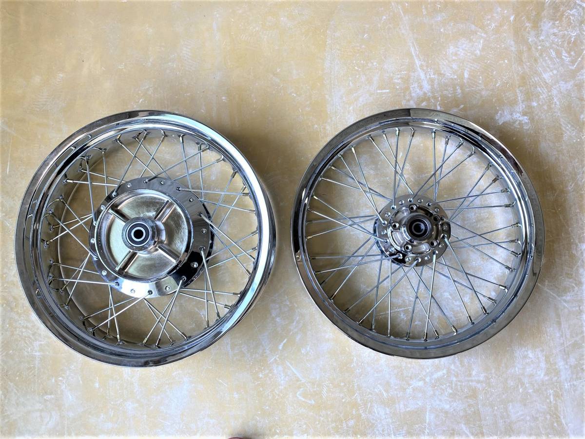 ゼファーχ メッキ スポークホイール/車検対応ZR400G前後18インチ ゼファーχ メッキ スポークホイール/車検対応ZR400G前後18インチ