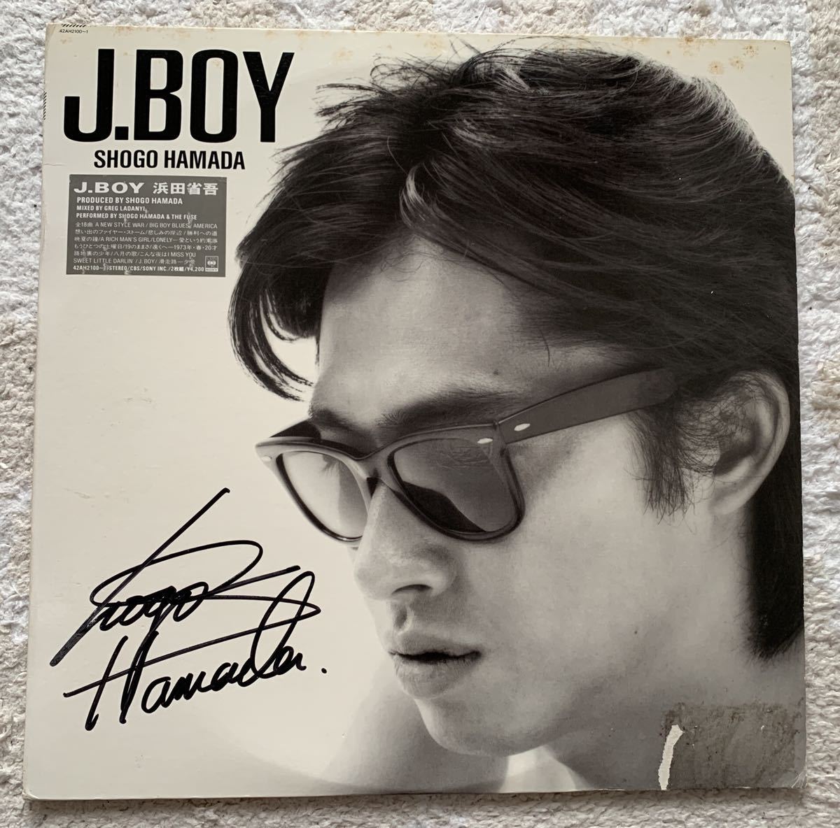 浜田省吾 J.BOY 直筆サイン入りレコード - thisplay.com.br