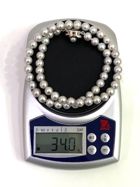 17348】田崎真珠 TASAKI パールネックレスSV留め具 34.0g パール 17348】田崎真珠 TASAKI パールネックレスSV留め具 34.0g パール