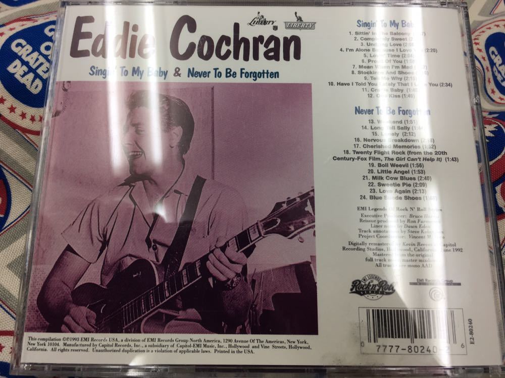Eddie Cochran★中古CD/US盤「エディ・コクラン～Singin' To My Baby/Never To Be Forgotten」_画像2