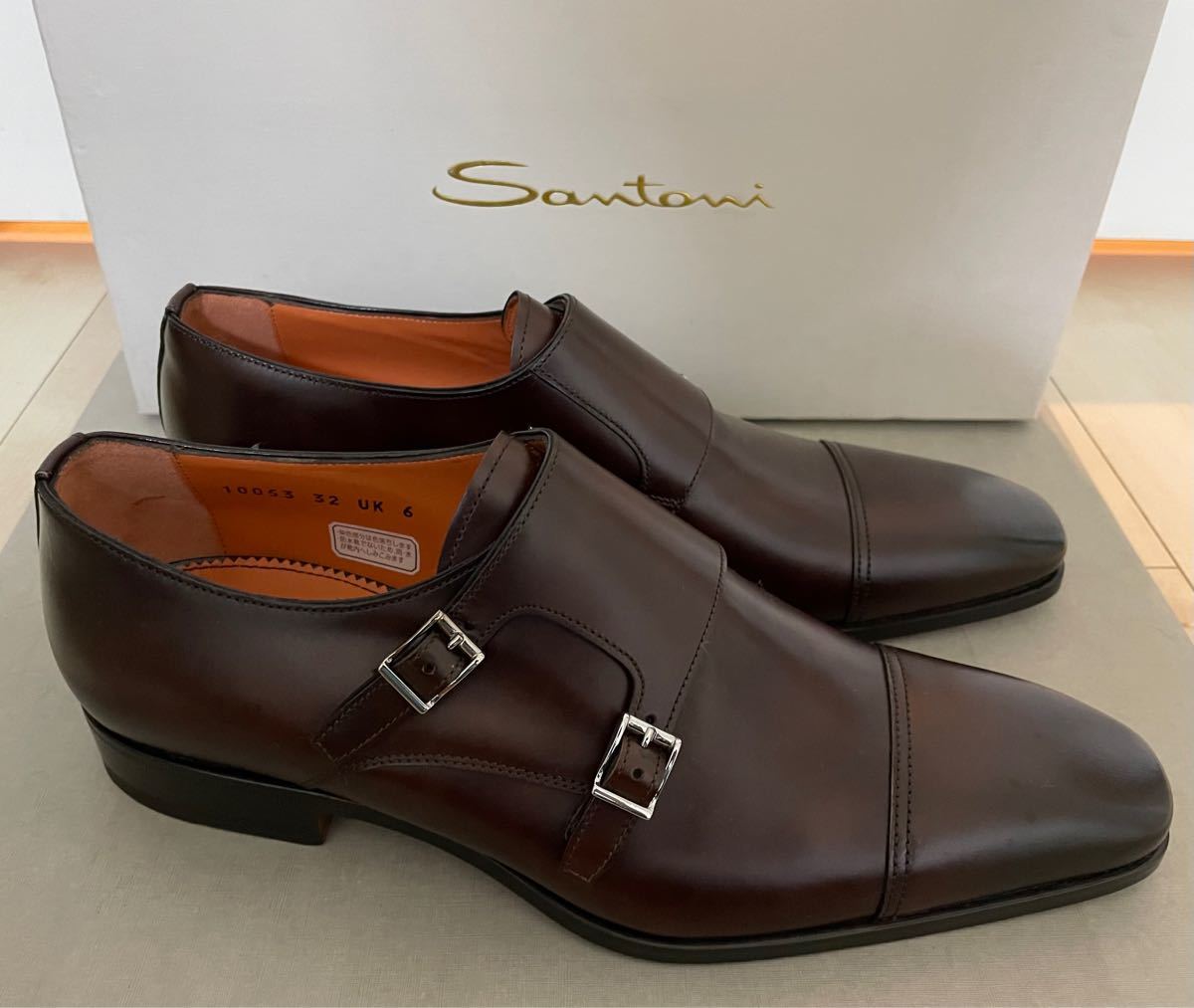 新品 Santoni サントーニ ダブルモンク ドレスシューズ 茶色 新品 Santoni サントーニ ダブルモンク ドレスシューズ 茶色