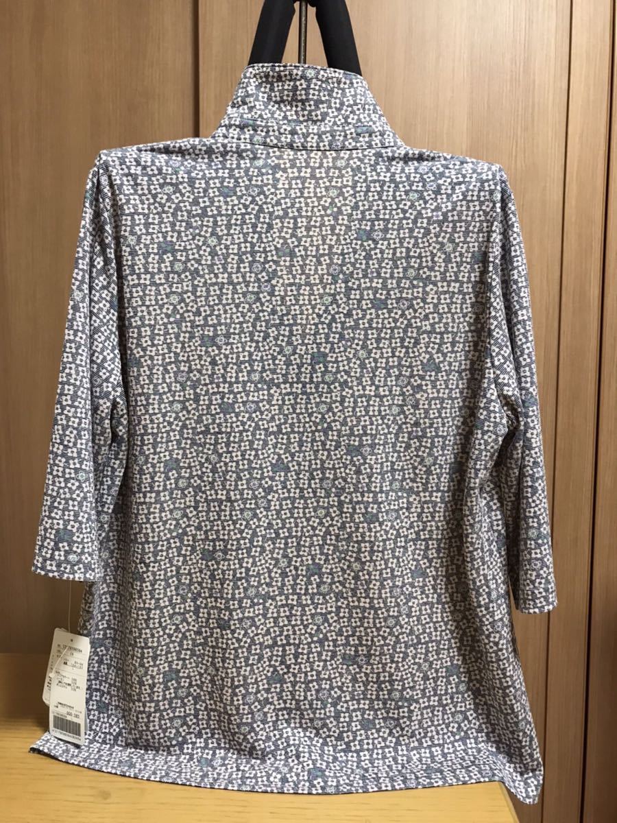 [ новый товар ] супер-скидка * ликвидация запасов L женский рубашка-поло Mrs. рубашка-поло женщина рубашка-поло 7 минут рукав bamboo материалы сделано в Японии 28 номер рисунок 