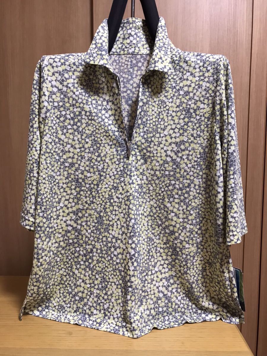 [ новый товар ] супер-скидка * ликвидация запасов M женский рубашка-поло Mrs. рубашка-поло женщина рубашка-поло 7 минут рукав bamboo материалы сделано в Японии 11 номер рисунок 