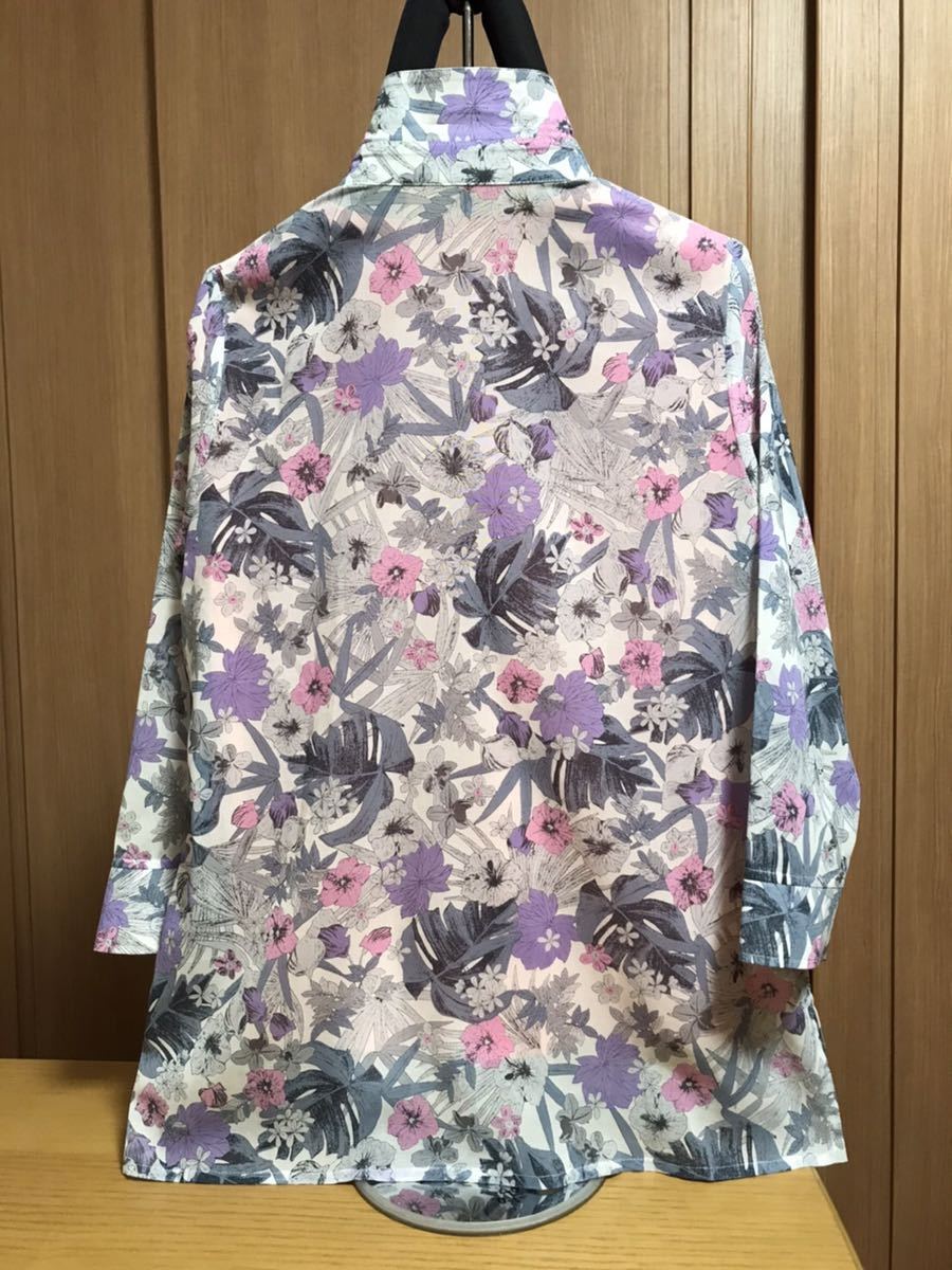 [新品] 激安・在庫処分　L 綿100% ミセスブラウス　婦人ブラウス　レディースブラウス　8分袖　日本製素材　75番花柄