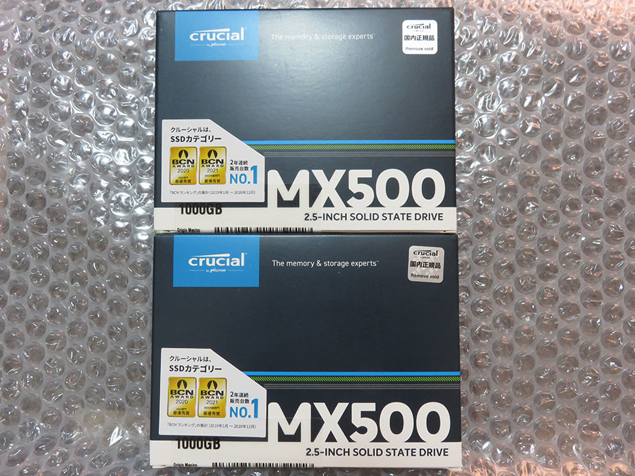 新品未開封 Crucial MX500 1TB CT1000MX500SSD1JP SATA 2.5インチ 2個