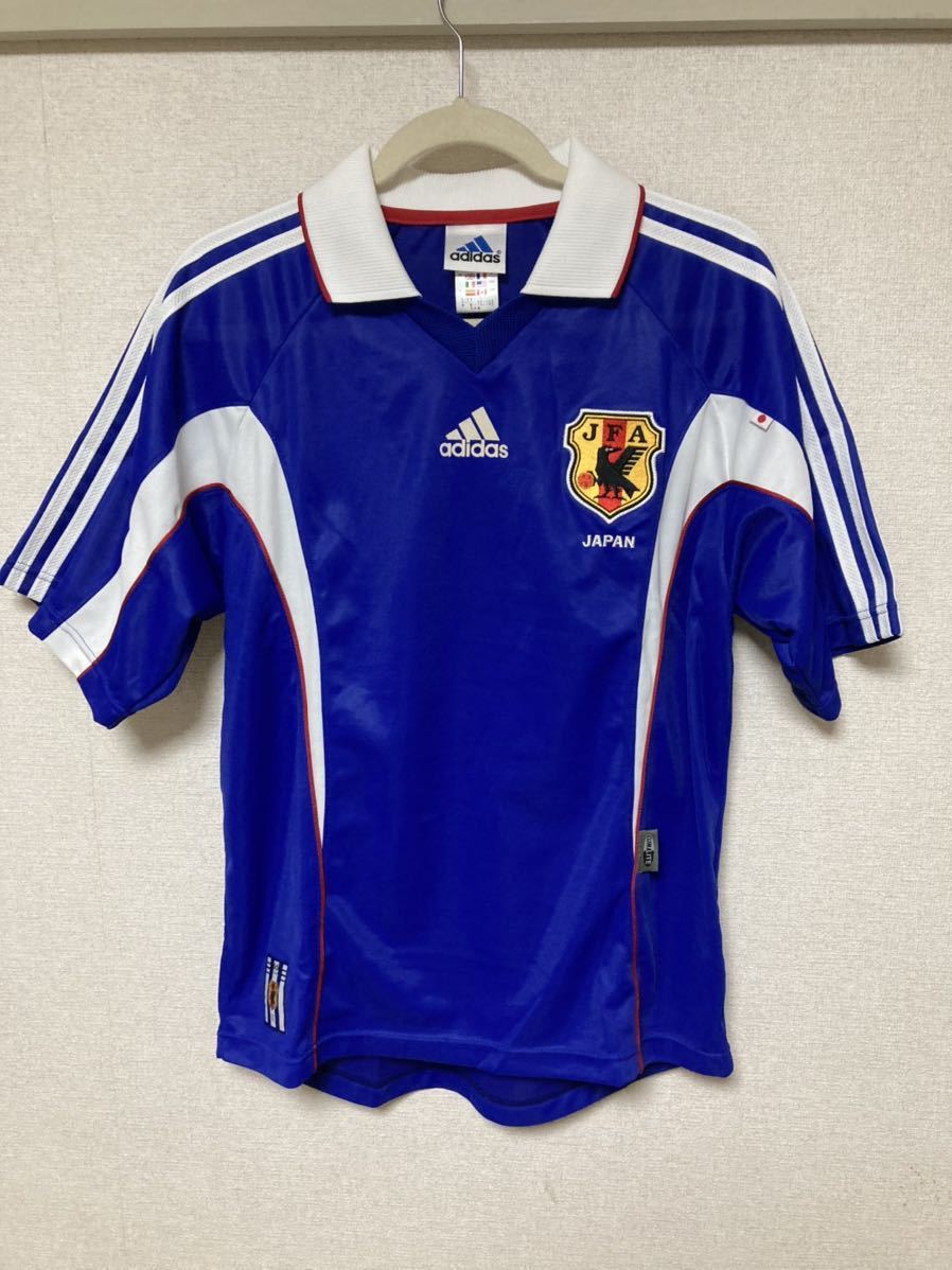 極美品 adidas JAPAN アディダス サッカー 日本代表 99-00 ホーム ユニフォーム 黄金世代 侍ブルー 半袖 サイズL 日本製 サムライブルー