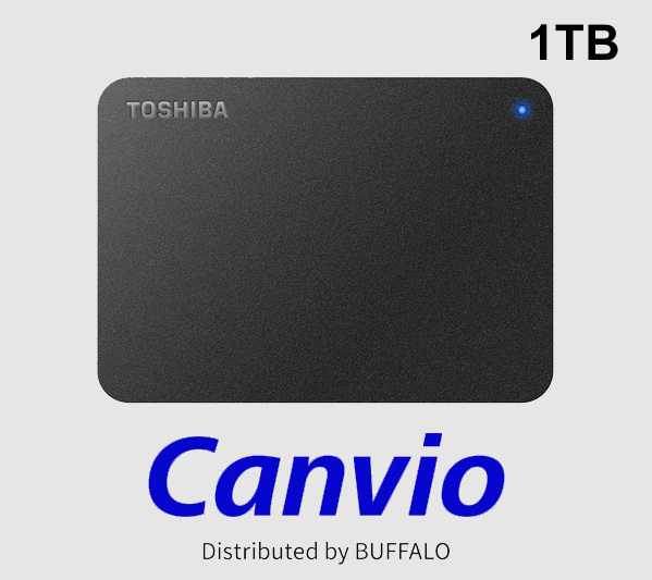 《 東芝 Canvio 外付けポータブルHDD 1TB 》未使用品/ Buffalo HD-TPA1U3 USB接続●そのB