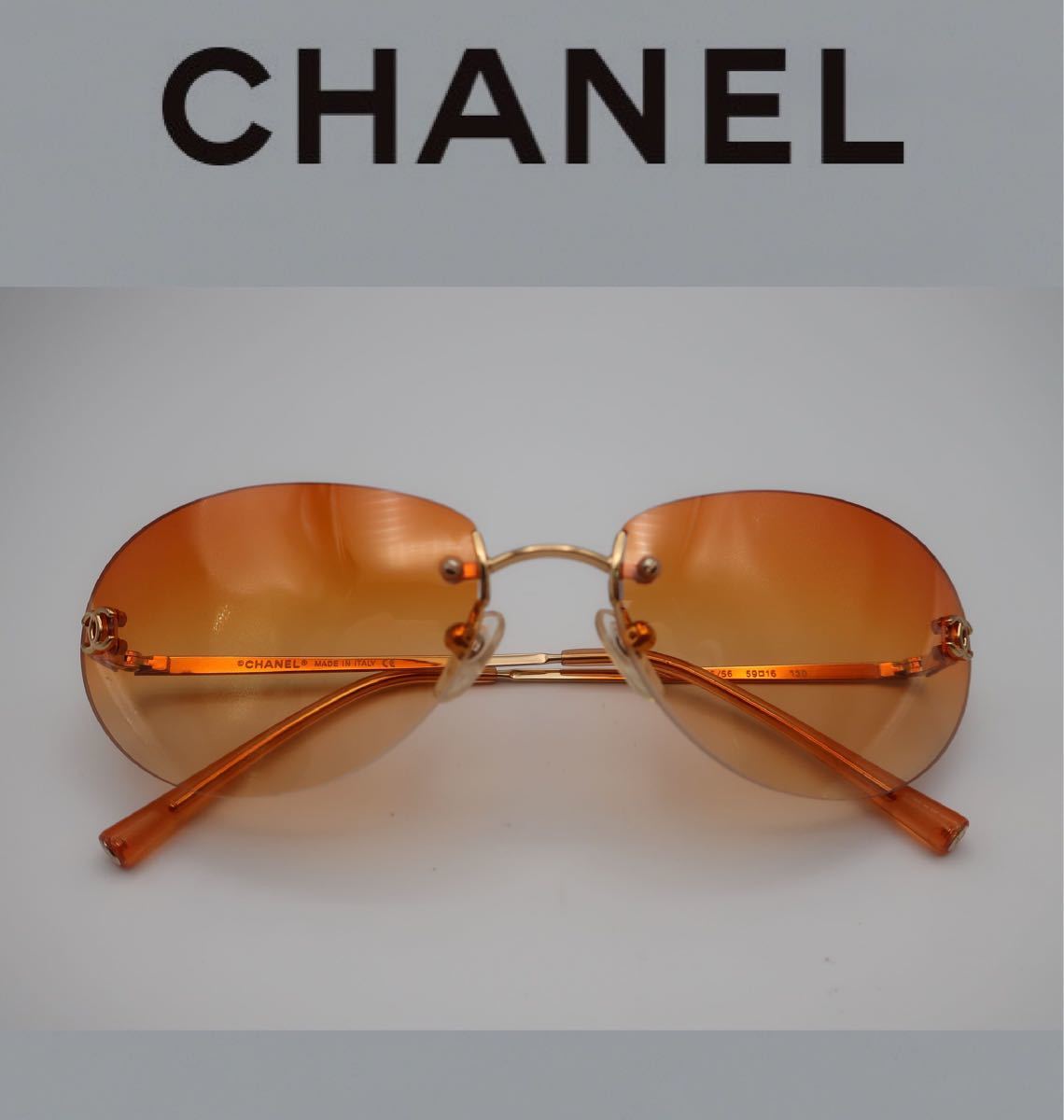 シャネル CHANEL 4013 c125/56 COCO ココマーク レディース サングラス オレンジ系