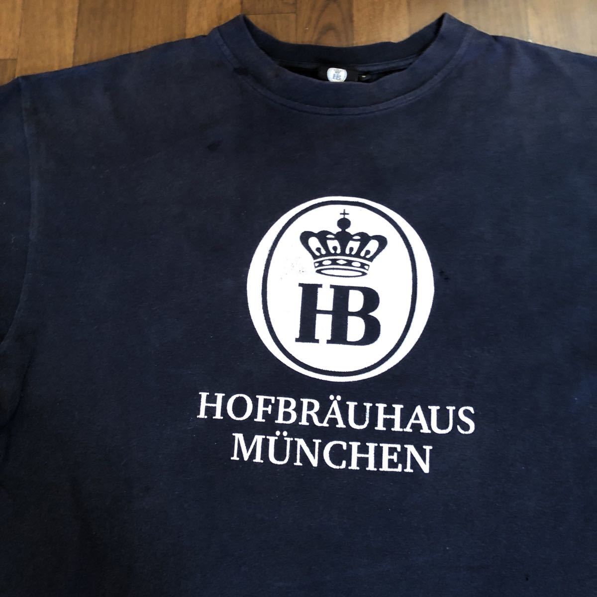 ★送料３７０円★HOFBRAUHAUS MUNCHEN★プリントショートスリーブネイビーＴシャツ Ｌサイズ_画像2