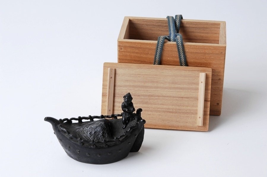 水滴　銅製　舟と船頭　書道具　文房具　_画像3