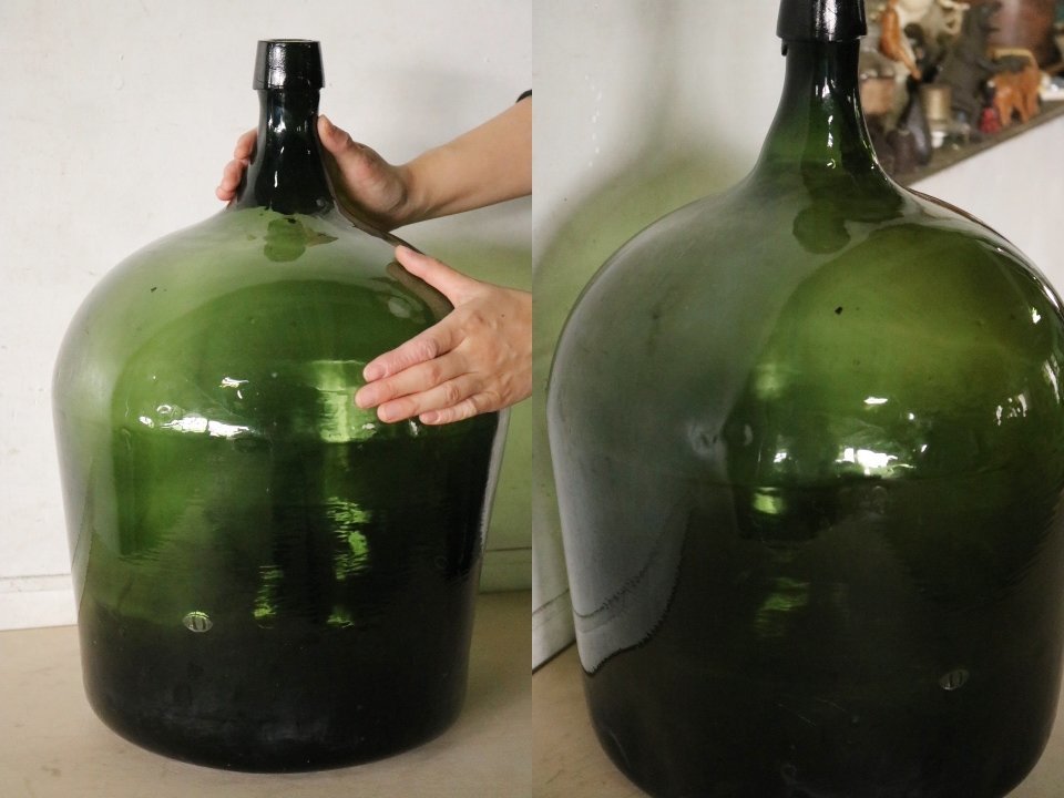 Dettagli dell'articolo TB526深緑色のガラス瓶 グリーン◇レトロ/デミ