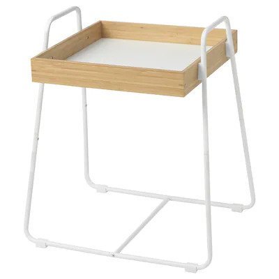 IKEA サイドテーブル, SVENARUM 竹/ホワイト, 39x51 cm 送料￥750!