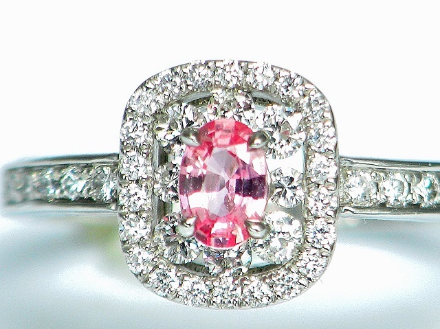 宝石屋本舗】天然非加熱パパラチャサファイア 0.251ct ダイヤモンド