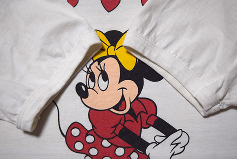 【L】 80S USA製 ディズニー ヴィンテージ ミニーマウス コットン 半袖 キャラクター リンガー Tシャツ メンズL Disney 古着 BA3340