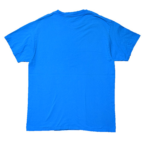 【M】 ディズニー ミッキーマウス コットン 半袖 キャラクター Tシャツ メンズM 水色 ディズニーランド Disney 古着 アメカジ BA3341