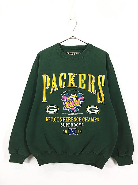 古着 90s NFL Green Bay Packers パッカーズ Super Bowl スウェット トレーナー L位 古着