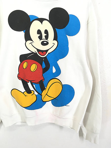 古着 90s Disney Mickey ミッキー BIG プリント スウェット トレーナー XL位 古着_画像3