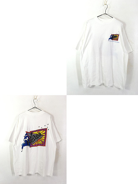 古着 90s USA製 NESTEA ネスティ カラフル グラフィック 企業 ロゴ Tシャツ XXL 古着_画像1