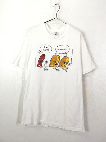 【返品?交換対象商品】 ホットドッグ 「weenie」 buns!」 「nice USA製 90s 古着 スラング 古着 XL Tシャツ アート ファニー その他 【返品?交換対象商品】 ホットドッグ 「weenie」 buns!」 「nice USA製 90s 古着 スラング 古着 XL Tシャツ アート ファニー その他