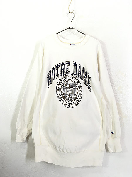 古着 90s USA製 Champion Reverse Weave 「NOTRE DAME」 カレッジ リバース スウェット XXL 古着