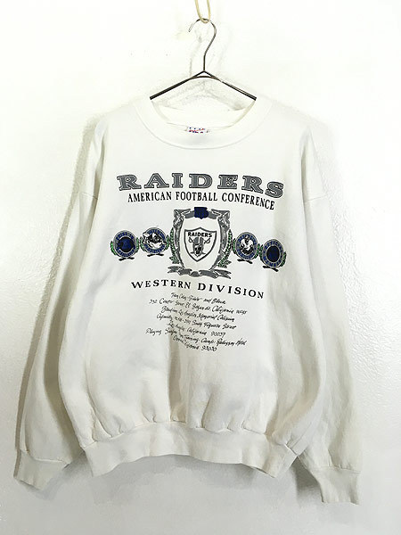 古着 90s USA製 NFL Las Vegas Raiders レイダーズ 両面 スウェット トレーナー XL 古着