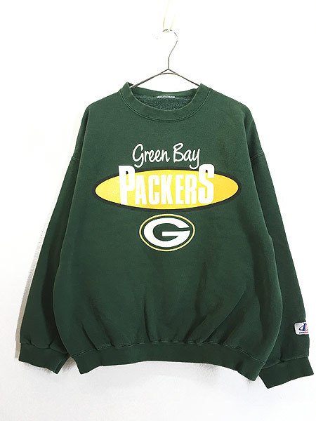 古着 90s NFL Green Bay Packers パッカーズ BIG プリント スウェット トレーナー XL位 古着