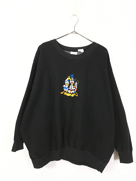 古着 90s USA製 Disney ミッキー 刺しゅう スウェット トレーナー XXL 古着_画像1