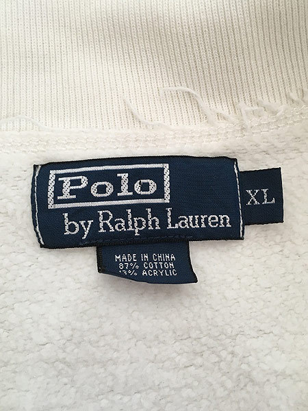 古着 Polo Ralph Lauren メッセージ ステンシル ハーフジップ 襟付き スウェット トレーナー XL 古着_画像7