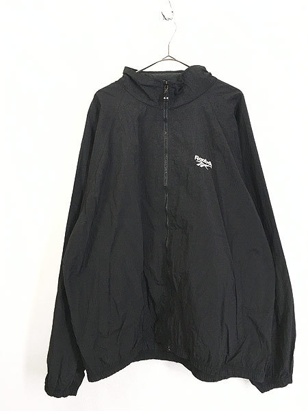 豪華 古着 90s 古着 XXL 黒 ジャケット ナイロン モノトーン 2way Reebok XLサイズ以上 豪華 古着 90s 古着 XXL 黒 ジャケット ナイロン モノトーン 2way Reebok XLサイズ以上
