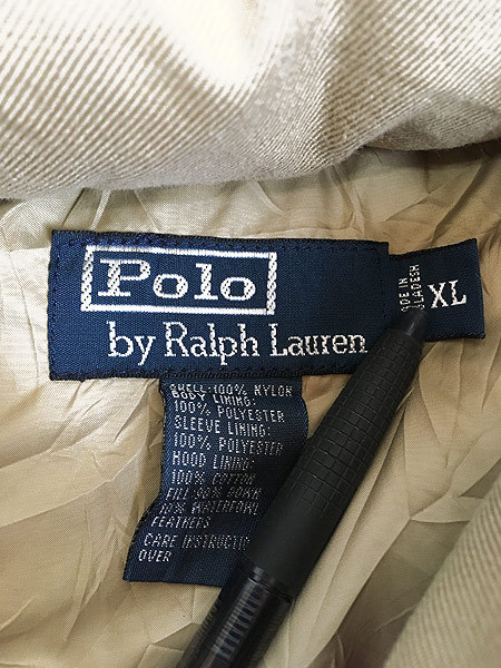 古着 Polo Ralph Lauren ワンポイント 軽量 ナイロン シェル ダウン ジャケット XL 古着_画像7