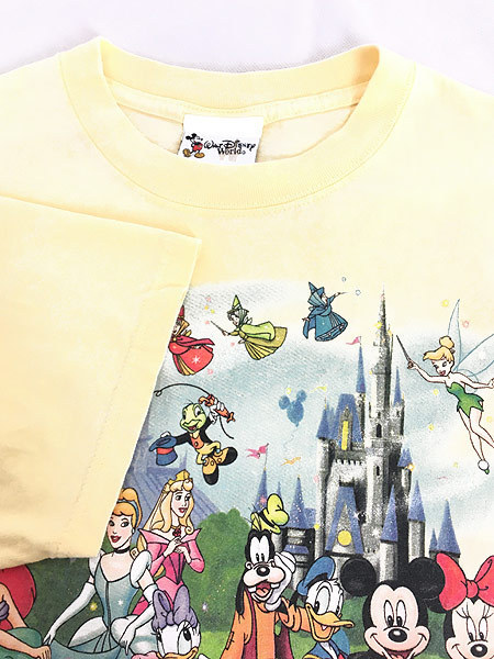 古着 90s USA製 Disney World 「magic kingdom」 豪華 キャラクター Tシャツ L 古着_画像4