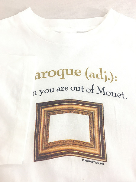 古着 90s USA製 Claude Monet 「Baroque」 バロック 印象派 アート Tシャツ XL 古着_画像4