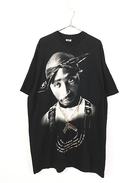 古着 90s USA製 2PAC BIGフォト × ラインストーン オールド ヒップホップ ラップ Tシャツ 2XL 古着_画像1