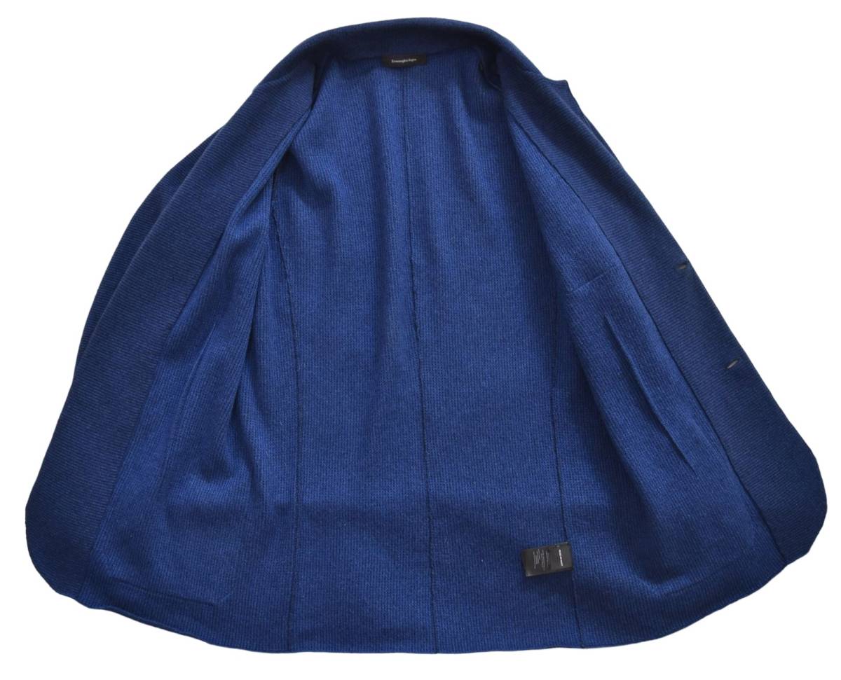 定価30万円「エルメネジルドゼニア」至極のカシミヤ&コットン!! トロトロのニットジャケット ネイビー 50 L 3