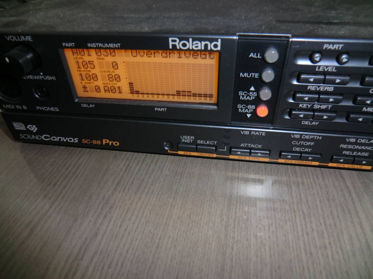 PC-9801 X68000 FM TOWNS RS MIDI 音源接続ケーブル Roland RSC-15N 相当 miniDIN 8ピン D-sub 25ピン SC-55 SC-88 動作品 Cバスボード不要_SC-88proでテスト
