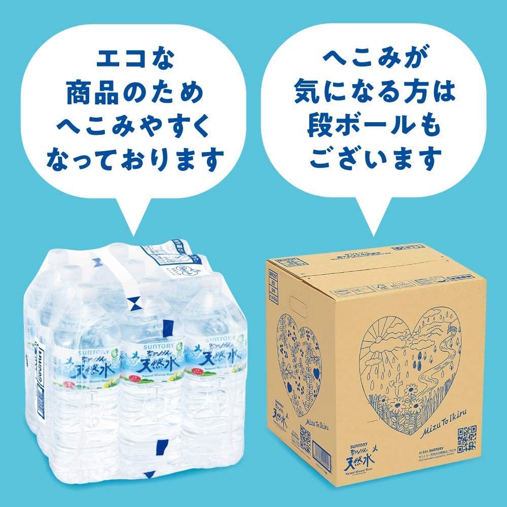 サントリー天然水 シュリンクパック(エコクリア包装) 2L ×9本 まとめ買い ペットボトル ケース_画像6