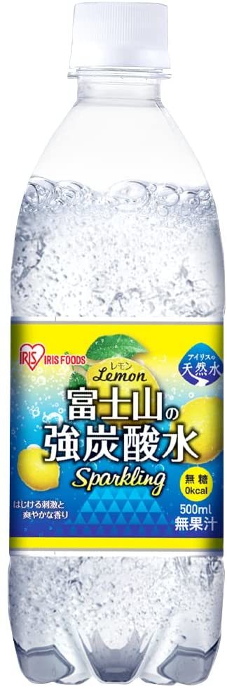 アイリスオーヤマ 炭酸水 富士山の強炭酸水 レモン 500ml ×24本 ペットボトル まとめ買い ケース 大容量 お得_画像1