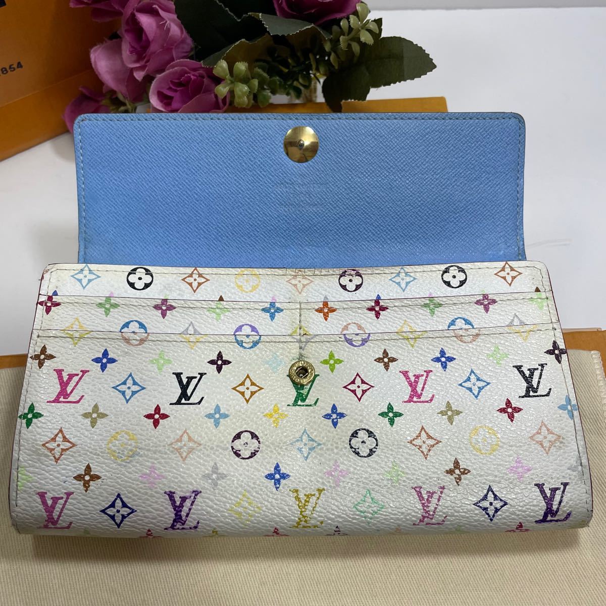 ルイヴィトン マルチカラー ポルトフォイユサラ 白×青 長財布 ルイヴィトン マルチカラー ポルトフォイユサラ 白×青 長財布