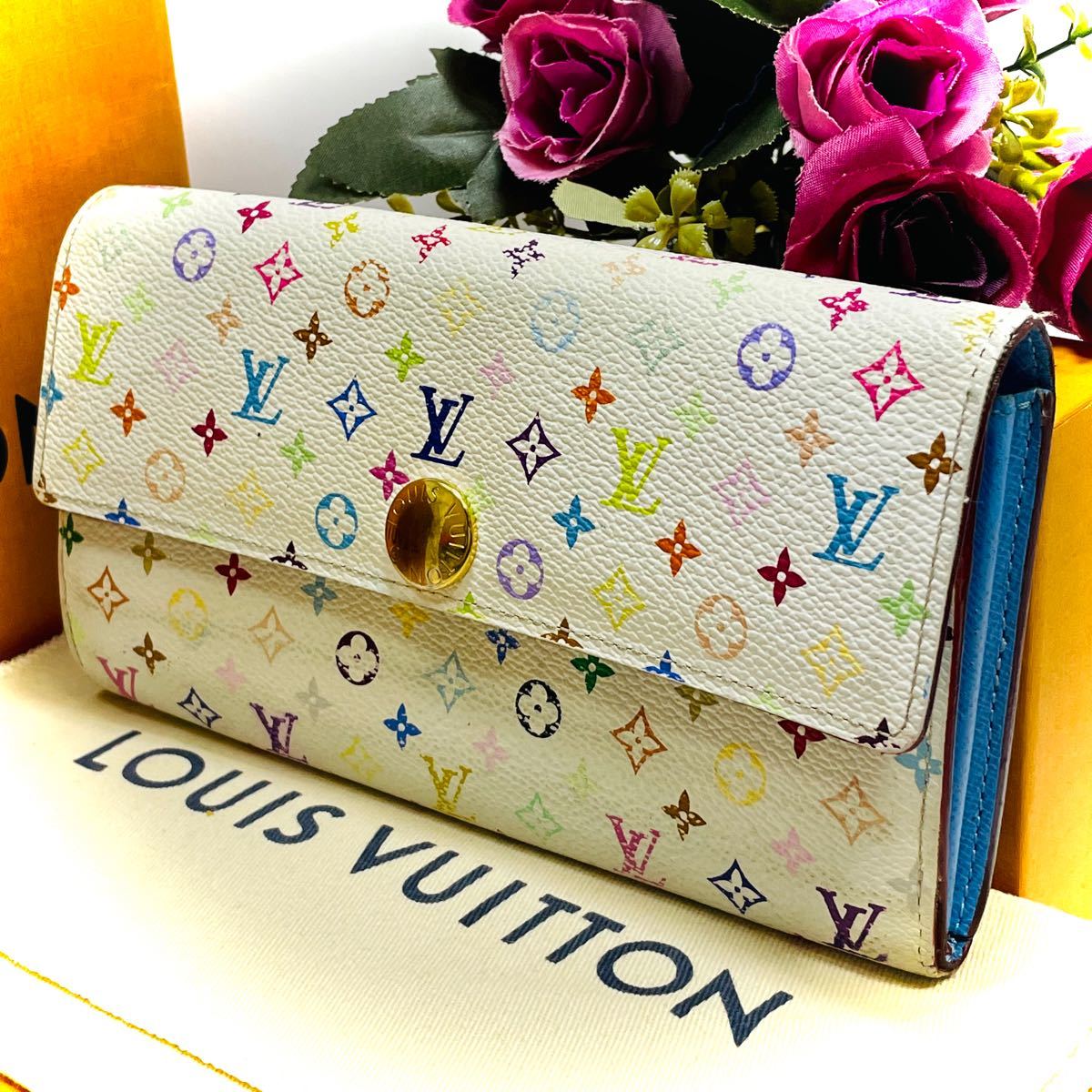 ルイヴィトン マルチカラー ポルトフォイユサラ 白×青 長財布 ルイヴィトン マルチカラー ポルトフォイユサラ 白×青 長財布