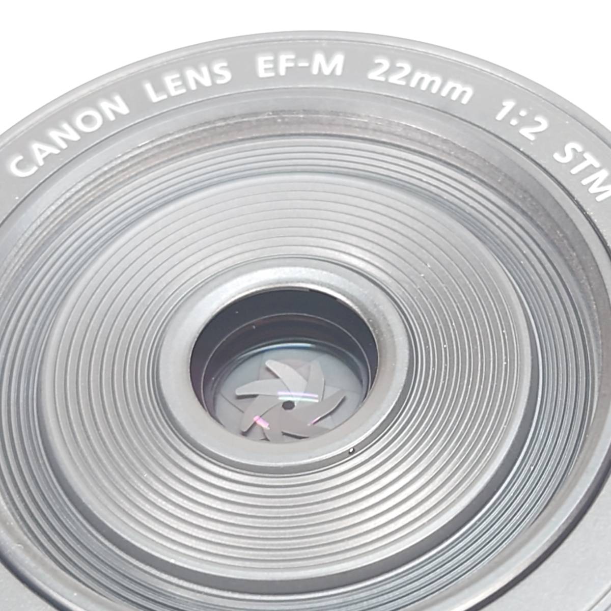 美品 Canon EF-M 22mm F2 STM パンケーキレンズ 広角 単焦点 シルバー