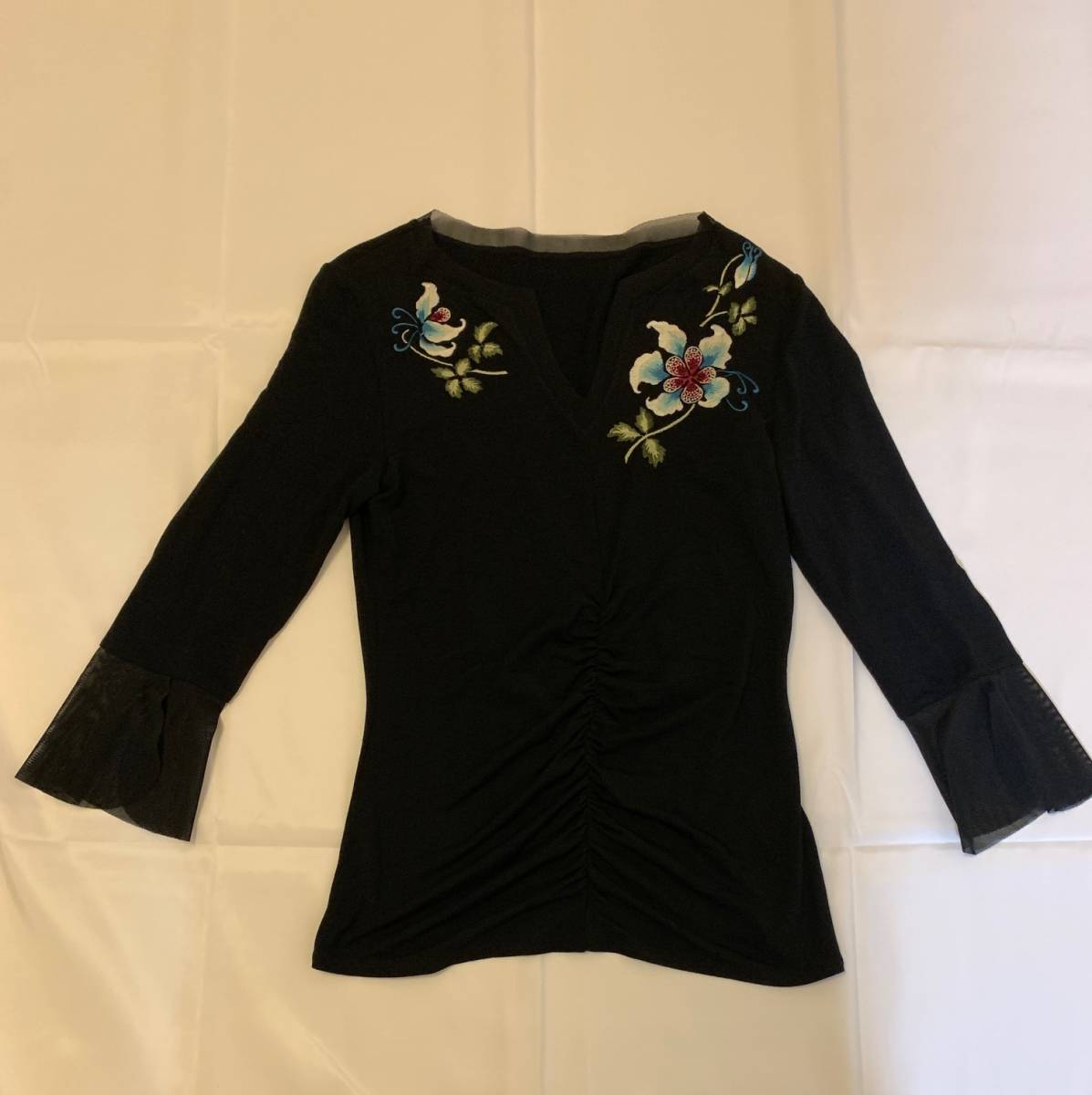 Vivienne tam ヴィヴィアンタム　トップス　カットソー　花柄　tops メッシュ　パワーネット_画像1