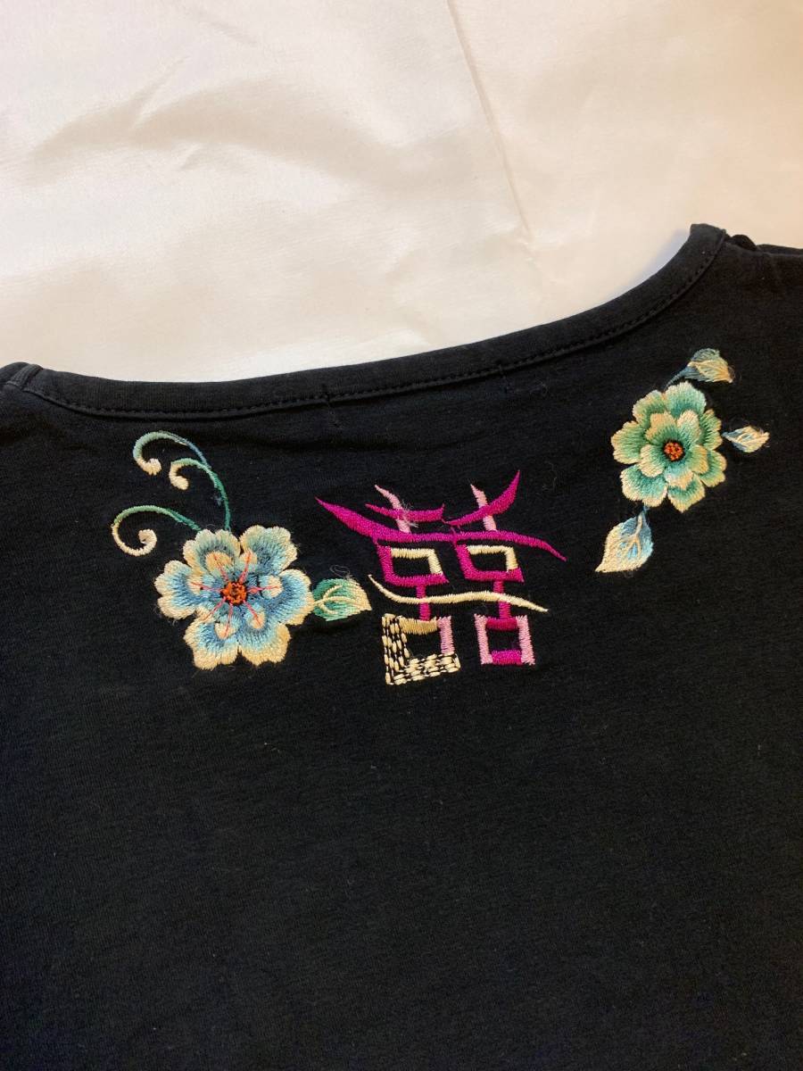 Vivienne tam ヴィヴィアンタム　刺繍　ノースリーブ　花柄　トップス　カットソー　伸縮性あり_画像7