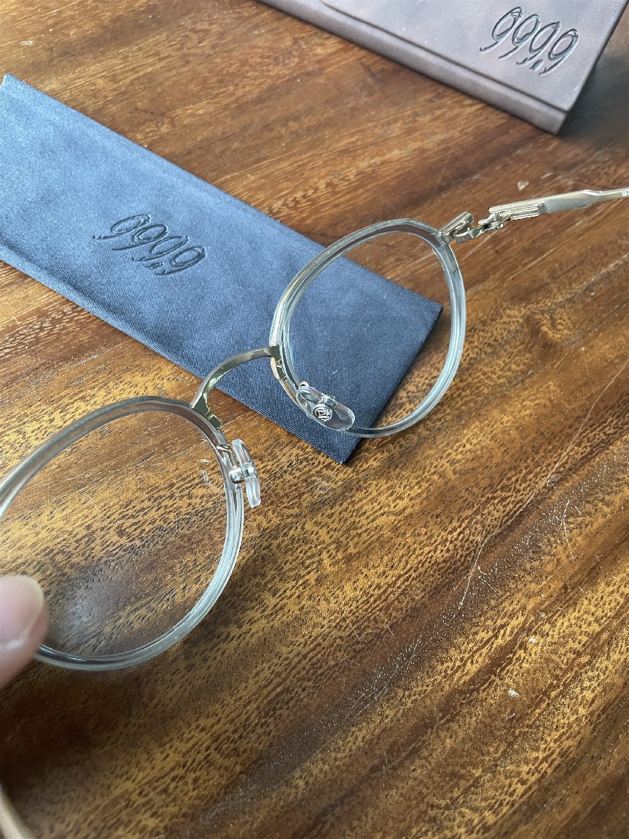 高級 999.9(フォーナインズ) メガネ 眼鏡 ウェリントン M-43 伊達めがね 17D 1401_画像6