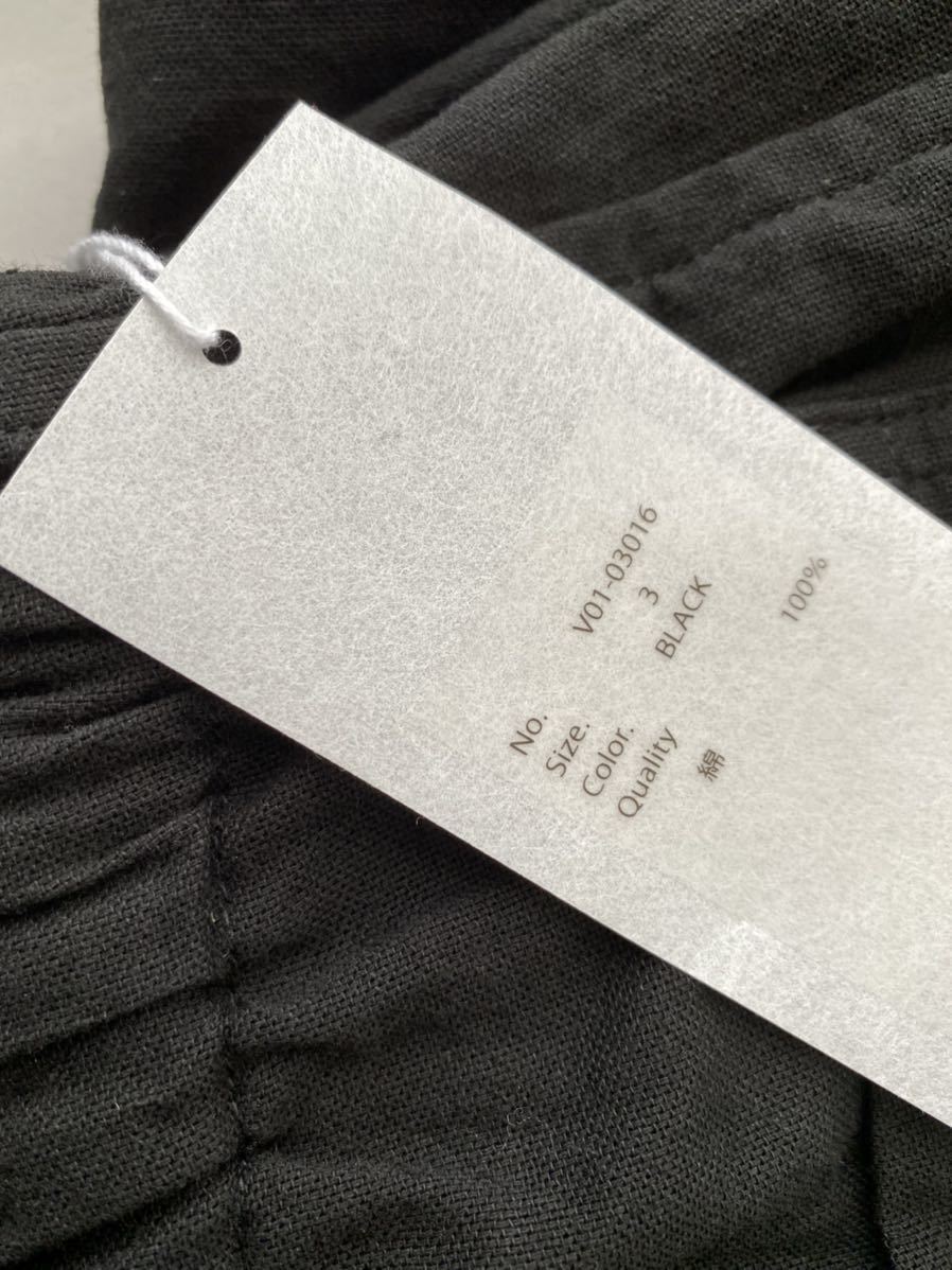COMOLI コモリ 22SS 空紡オックス ドローストリングパンツ BLACK 3