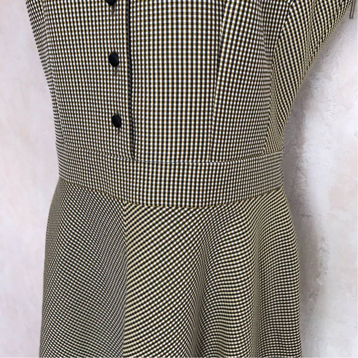 ☆Rene/ルネ☆極美品☆ノースリーブチェックワンピース38(M.9号