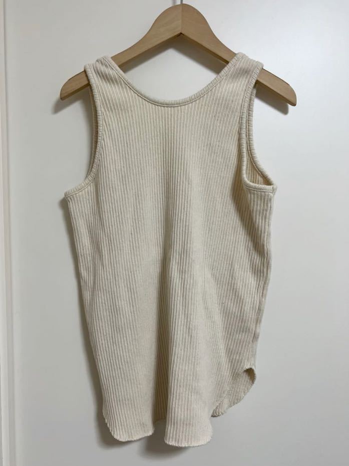 ＜6(ROKU)＞RIB TANK TOP/タンクトップ リブタンク　オフホワイト　オートミール　2264_画像4