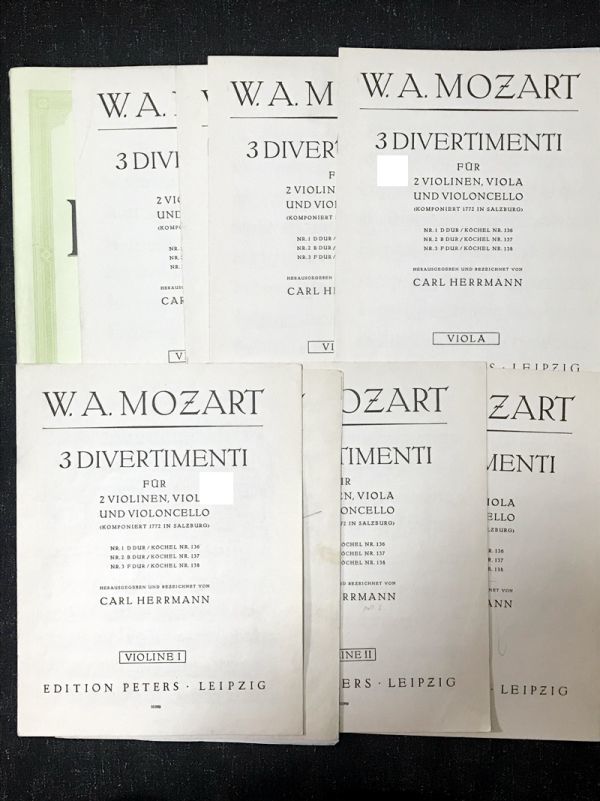 mo-tsarutotiveruti men to струна приятный концерт Mozart drei divertimento импорт музыкальное сопровождение / иностранная книга / полный оценка /o-ke -тактный la/peters/pe-ta-s