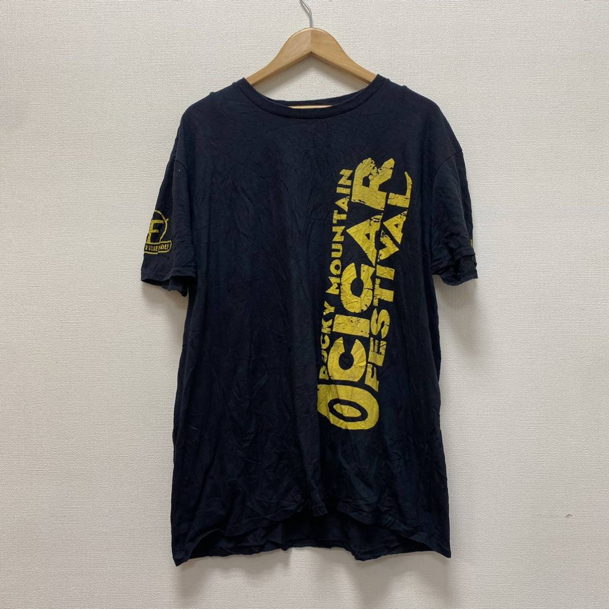 TK vintage USA古着 ロゴTシャツ 黒黄 オーバーサイズ 大きいサイズ