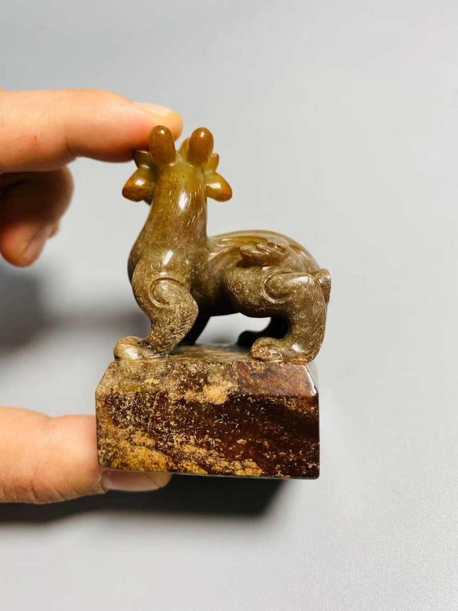 古玉 和田玉 印材 印章 唐物 時代物 書道具 篆刻 骨董 鉱物 鑑賞石 美